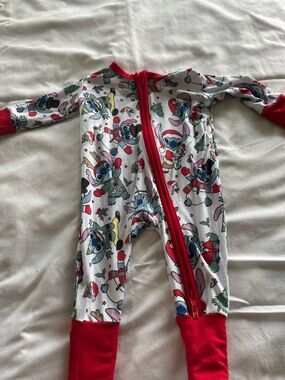 Children's Holiday Character One-Piece Footie Pajama - Red Trim